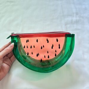 Watermelon Shaped Transparent Small Makeup Cosmetic Bag Great For Beach Vacation